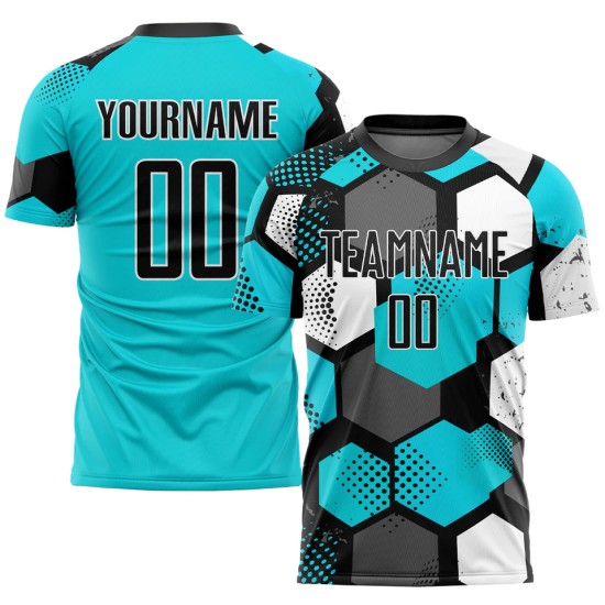 Adult custom football training wear – quick-dry short-sleeve, 100% polyester, stretchy & breathable, new design with digital print