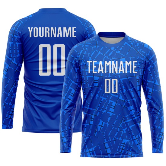 Custom-name adult long-sleeve football kits – latest breathable polyester design, personalized men’s jerseys