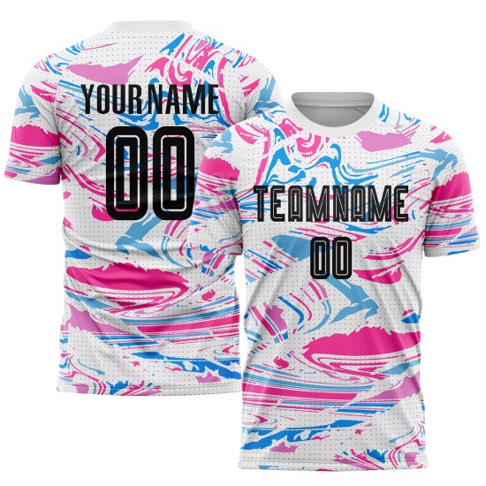 Soccer Sublimation Figure Custom Uniform Jersey Black-Pink