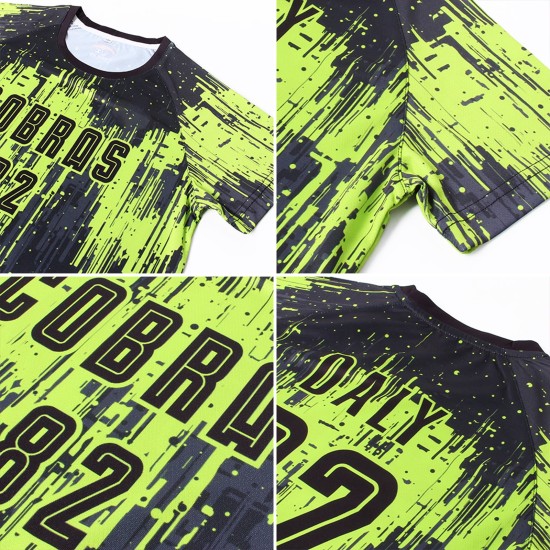 Green Jersey Uniform Neon Sublimation Soccer Custom Black