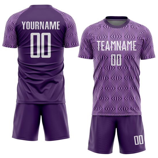 Uniform Sublimation Jersey Custom White Purple Soccer