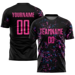Uniform Black Soccer Custom Blue Jersey Sublimation Pink-Light