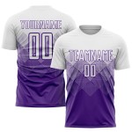 Sublimation Uniform Custom Soccer Jersey White Purple
